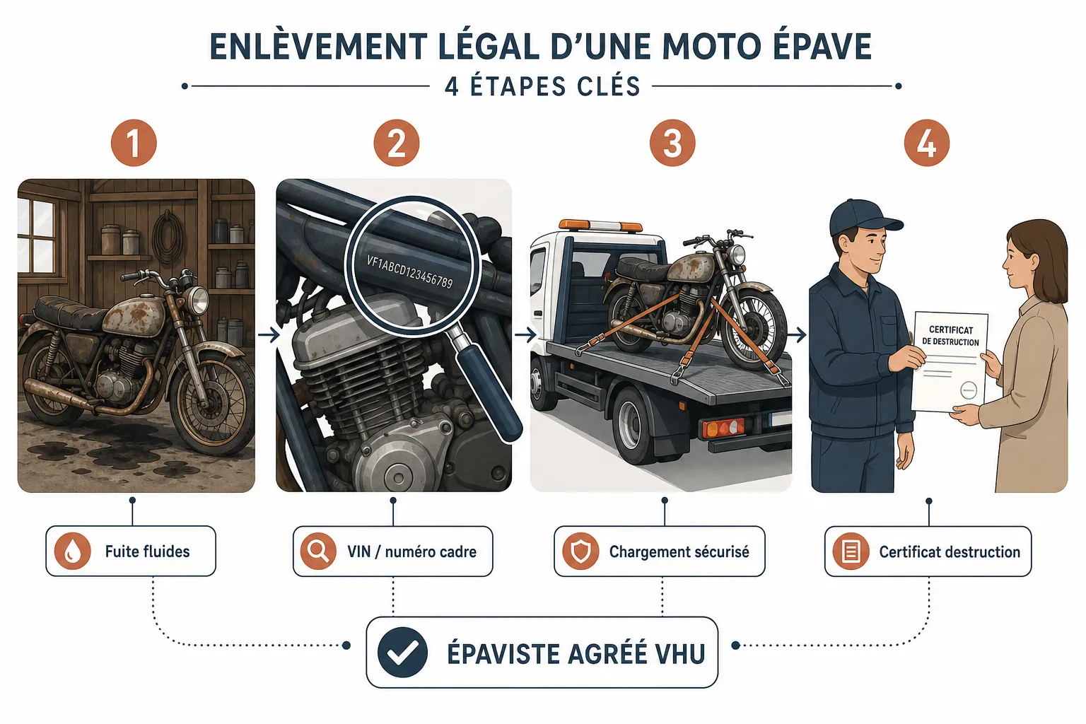 Épave de moto : comment s'en débarrasser légalement ?