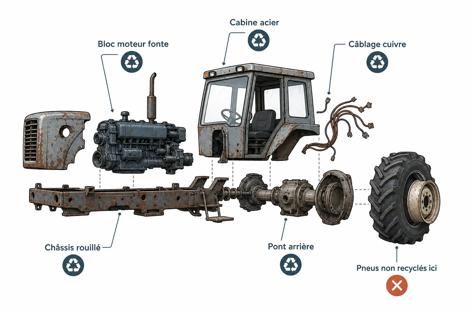 Vieux tracteur agricole : épave ou recyclable ?